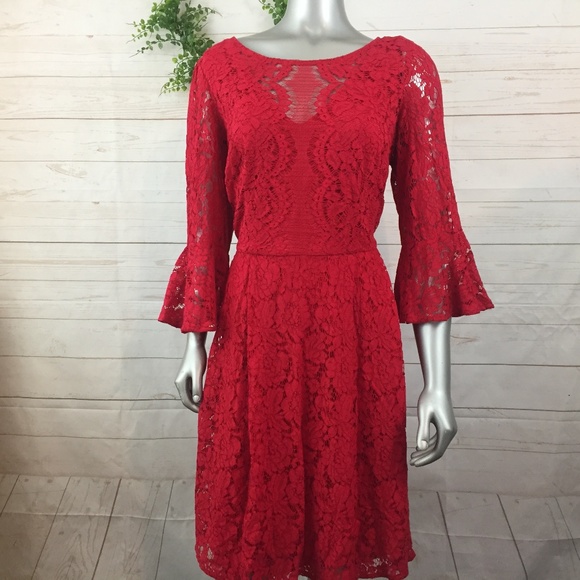 Lane Bryant Dresses & Skirts - Lane Bryant 18W Red Lace Party Dress